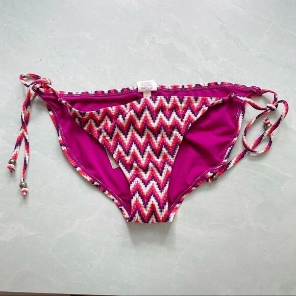 CONVERSE zig zag pattern tie sides bikini bottom M - Picture 1 of 6